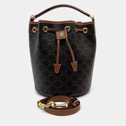 Pre Owned Celine Brown Coated canvas Triumph Clara Bag