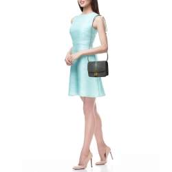 Pre Owned Celine Black Stingray and Leather Small Classic Box Flap Bag