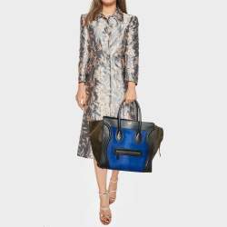 Pre Owned Celine Tricolor Calf Hair and Leather Mini Luggage Tote