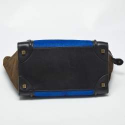 Pre Owned Celine Tricolor Calf Hair and Leather Mini Luggage Tote