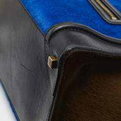 Pre Owned Celine Tricolor Calf Hair and Leather Mini Luggage Tote
