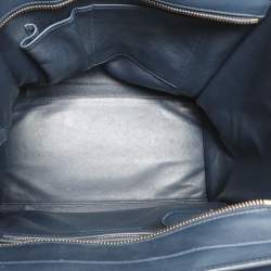 Pre Owned Celine Tri Color Leather and Suede Mini Luggage Tote