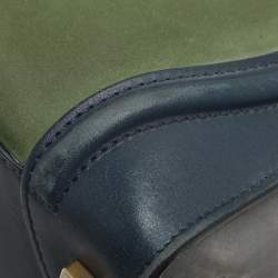 Pre Owned Celine Tri Color Leather and Suede Mini Luggage Tote