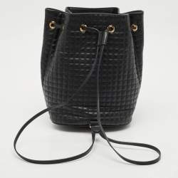 Pre Owned Celine Black Quilted Leather Small C Backpack