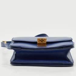 Pre Owned Celine Blue Leather Small Classic Box Flap Bag