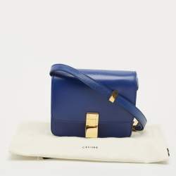 Pre Owned Celine Blue Leather Small Classic Box Flap Bag