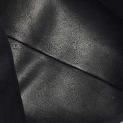 Pre Owned Celine Green/Black Textured Fabric and Leather Solo Pouch