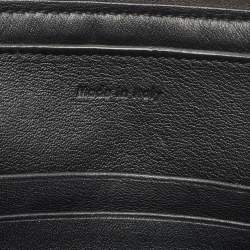 Pre Owned Celine Green/Black Textured Fabric and Leather Solo Pouch