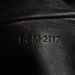 Pre Owned Celine Green/Black Textured Fabric and Leather Solo Pouch