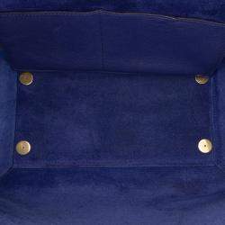 Pre Owned Celine Blue Mini Grained Calfskin Belt Bag