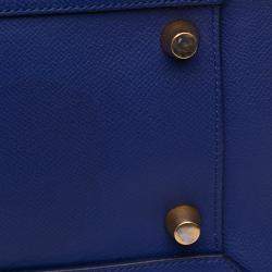 Pre Owned Celine Blue Mini Grained Calfskin Belt Bag