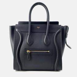 Pre Owned Celine Luggage Shopper Black Leather Size Micro