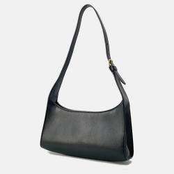 Pre Owned Celine Cuir Triomphe Black Leather Shoulder Bag