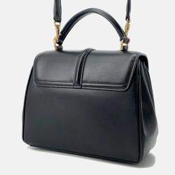 Pre Owned Celine 16 Mini Black Leather Handbag