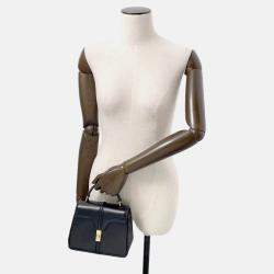 Pre Owned Celine 16 Mini Black Leather Handbag