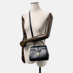 Pre Owned Celine 16 Mini Black Leather Handbag