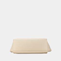 Pre Owned Celine White Smooth Calfskin Soft 16 Cabas