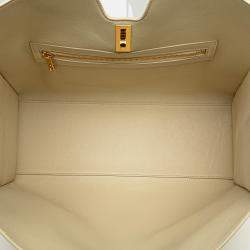 Pre Owned Celine White Smooth Calfskin Soft 16 Cabas