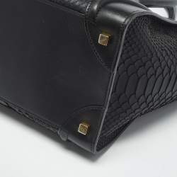 Pre Owned Celine Black Python Mini Luggage Tote