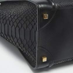 Pre Owned Celine Black Python Mini Luggage Tote