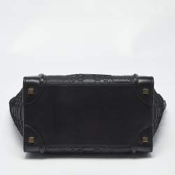 Pre Owned Celine Black Python Mini Luggage Tote