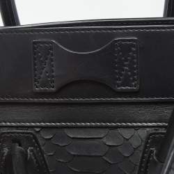 Pre Owned Celine Black Python Mini Luggage Tote