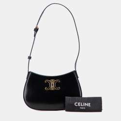 Pre Owned Celine Black Medium Shiny Calfskin Tilly Shoulder Bag