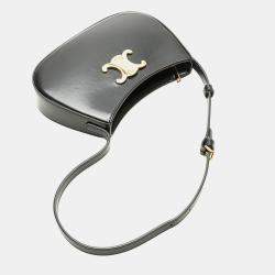 Pre Owned Celine Black Medium Shiny Calfskin Tilly Shoulder Bag