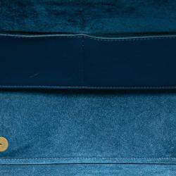 مملوكة مسبقًا حقيبة حزام جلد عجل ناعم سيليين أزرق ميني ثلاثية الألوان