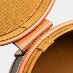 Pre Owned Celine Brown Medium Triomphe Coated Canvas Tambour Crossbody