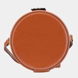 Pre Owned Celine Brown Medium Triomphe Coated Canvas Tambour Crossbody