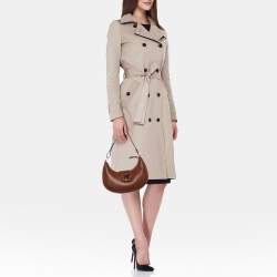 Pre Owned Celine Brown Leather Medium Ava Triomphe Shoulder Bag