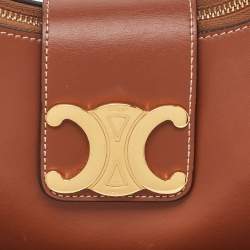 Pre Owned Celine Brown Leather Medium Ava Triomphe Shoulder Bag