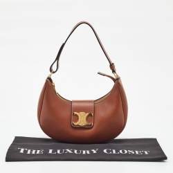 Pre Owned Celine Brown Leather Medium Ava Triomphe Shoulder Bag