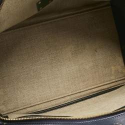 Pre Owned Celine Tricolor Leather and Canvas Medium Trapeze Top Handle Bag