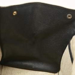 Pre Owned Celine Tricolor Leather and Canvas Medium Trapeze Top Handle Bag