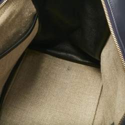 Pre Owned Celine Tricolor Leather and Canvas Medium Trapeze Top Handle Bag