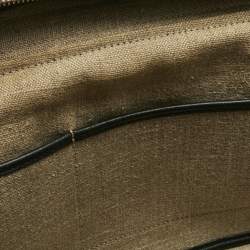 Pre Owned Celine Tricolor Leather and Canvas Medium Trapeze Top Handle Bag