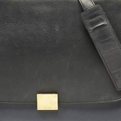 Pre Owned Celine Tricolor Leather and Canvas Medium Trapeze Top Handle Bag