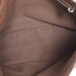 Pre Owned Celine Brown Floral Embossed Leather Vintage Shoulder Bag