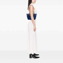 Pre Owned Celine Black Blue Mini Bicolor Grained Calfskin Belt Bag