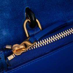 Pre Owned Celine Black Blue Mini Bicolor Grained Calfskin Belt Bag