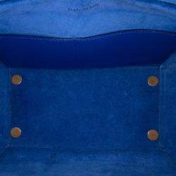 Pre Owned Celine Black Blue Mini Bicolor Grained Calfskin Belt Bag