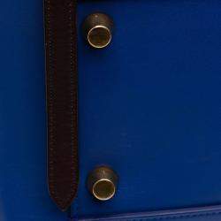 Pre Owned Celine Black Blue Mini Bicolor Grained Calfskin Belt Bag