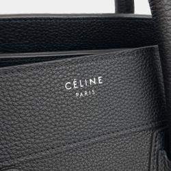 Pre Owned Celine Black Leather Luggage Tote