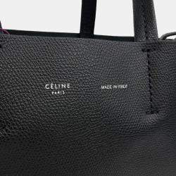 Pre Owned Celine Black Leather Small Vertical Cabas Bag