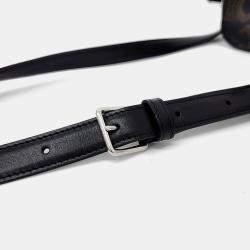 Pre Owned Celine Black Brown Canvas and Leather Triumph Mini Box Bag