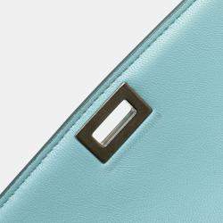 Pre Owned Celine Blue Medium Calfskin Classic Box