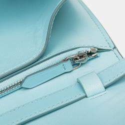 Pre Owned Celine Blue Medium Calfskin Classic Box