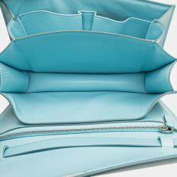 Pre Owned Celine Blue Medium Calfskin Classic Box